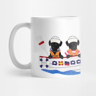 Nautical Preppy Dogs - Black Lab Mug